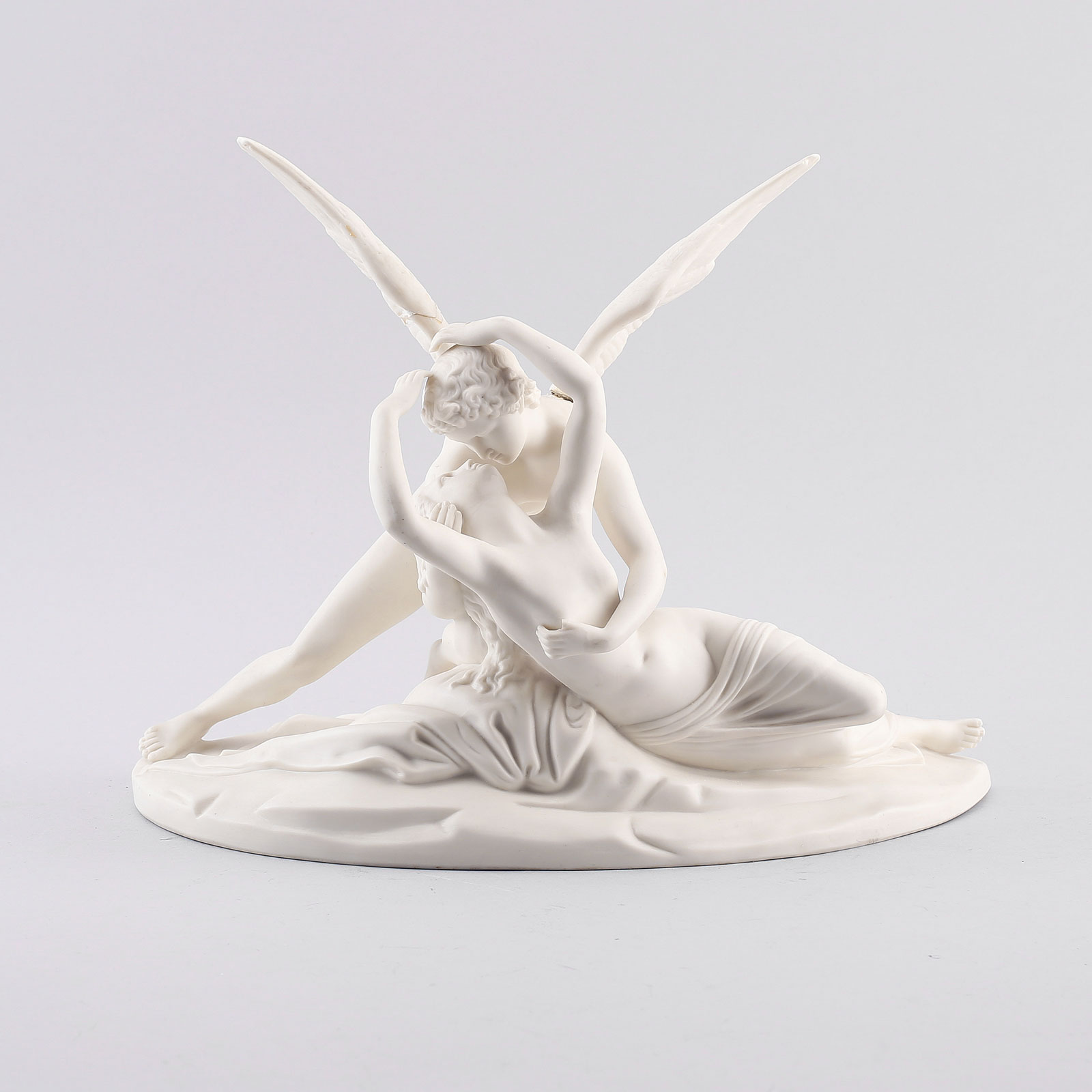 Parian sculpture "Amor och Psyche" (Amor an Psyche). 1860-1890. Height 28 cm / 11.0 inches.