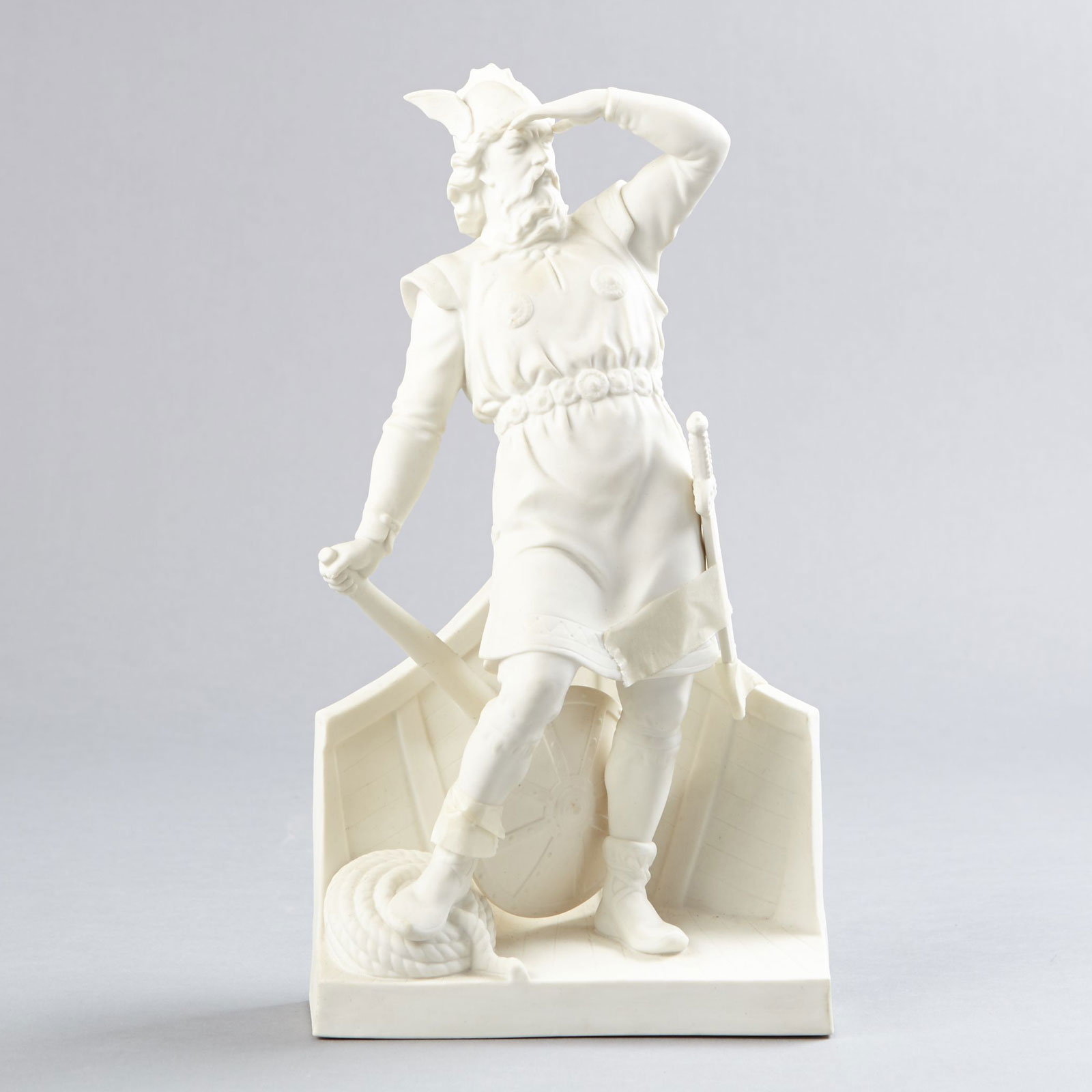 Parian sculpture "Viking" (Viking). 1899-1925. Height 34 cm / 13.4 inches.